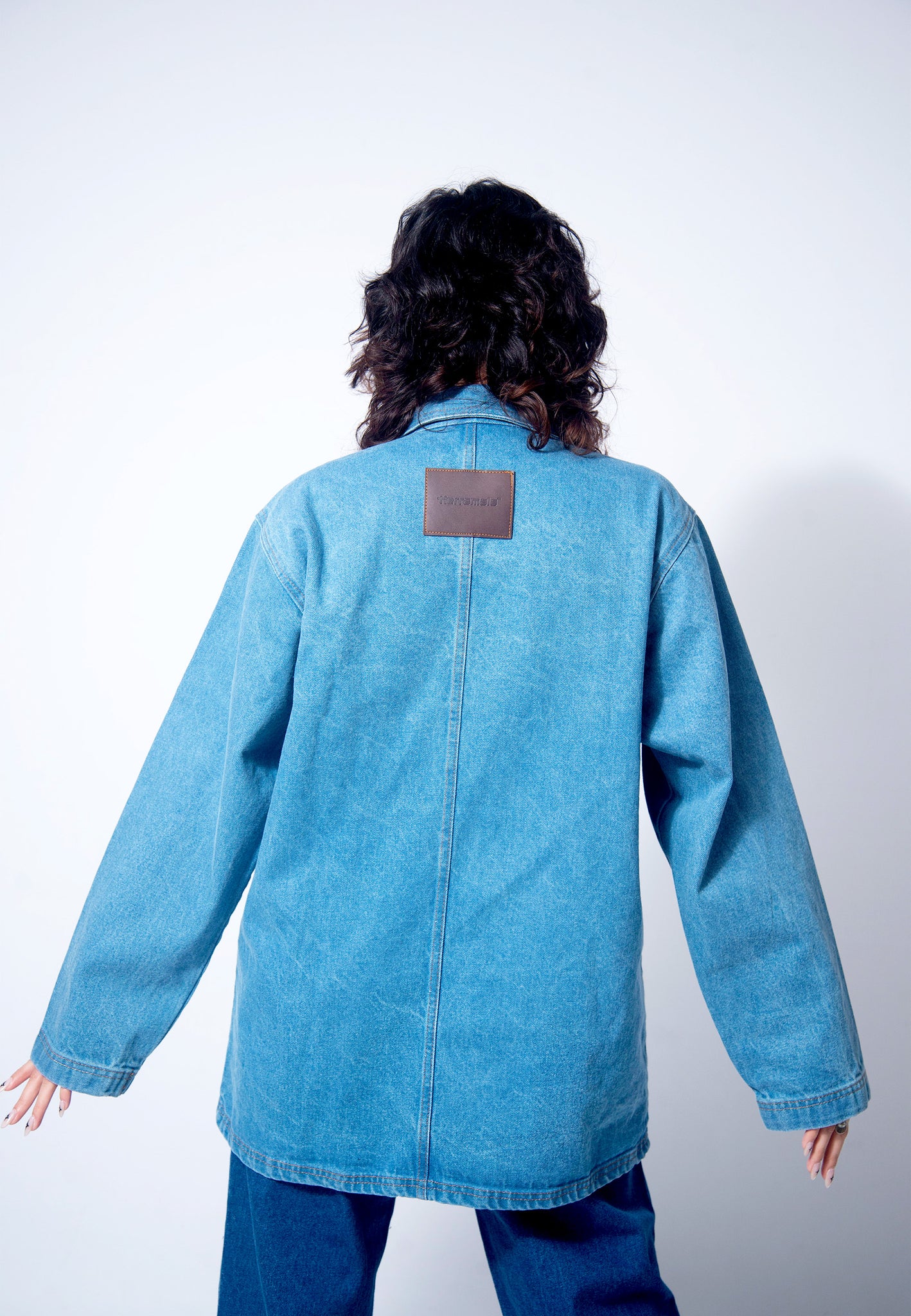 Basic denim jacket _ doble stone (bright blue)