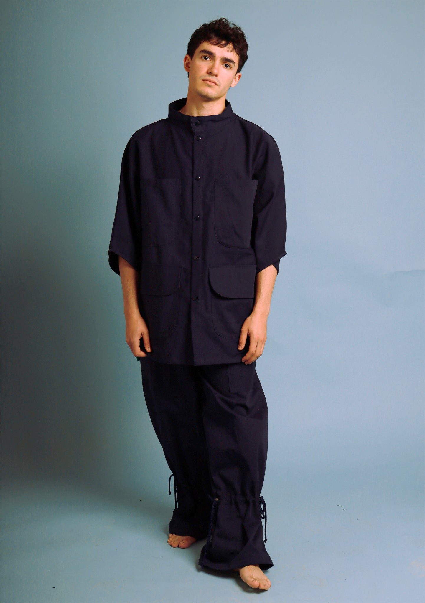 Drawstring Trousers - NAVY