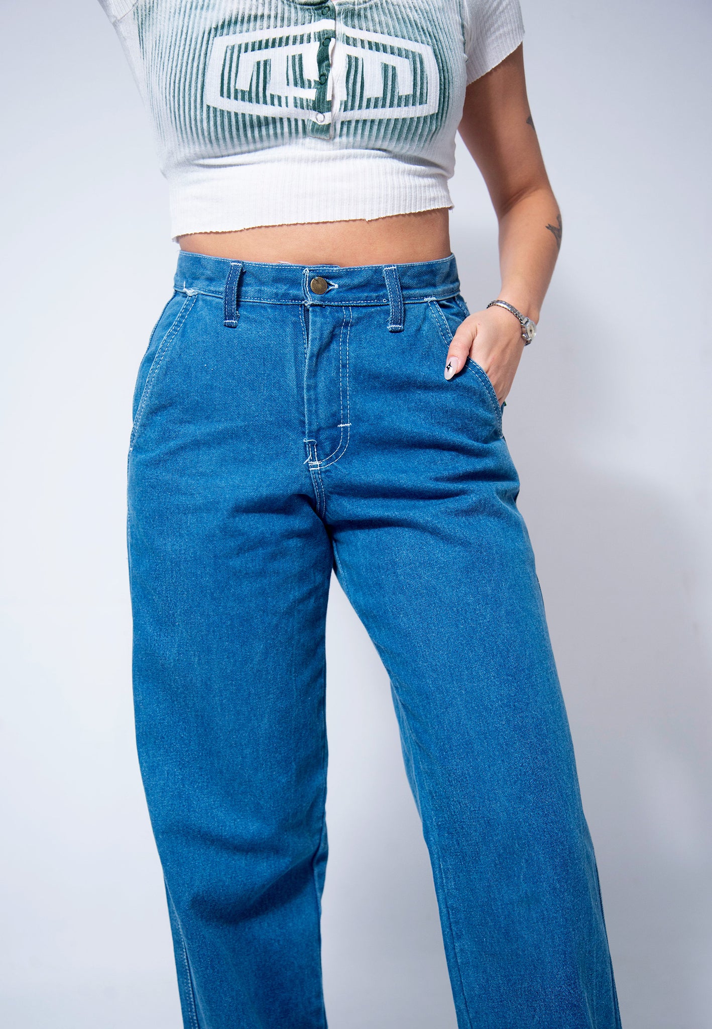 Comfort jeans - doble stone (bright blue)