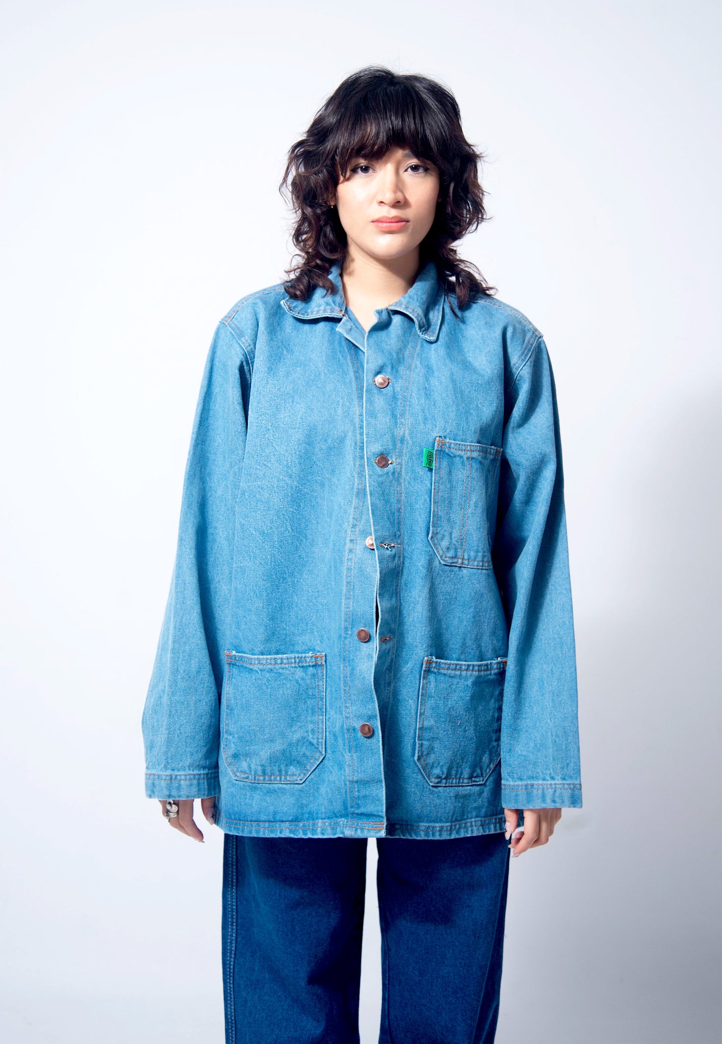 Basic denim jacket _ doble stone (bright blue)