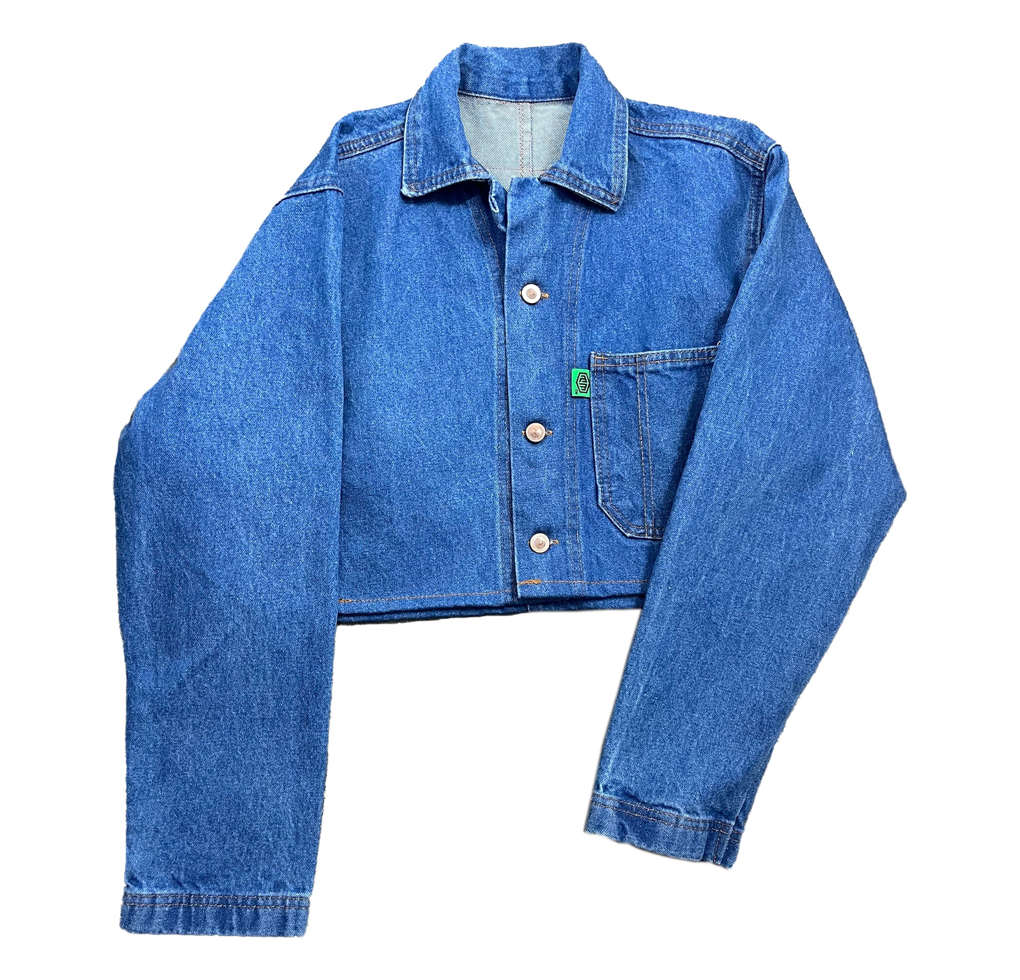 Basic denim jacket - cropped (classic blue)