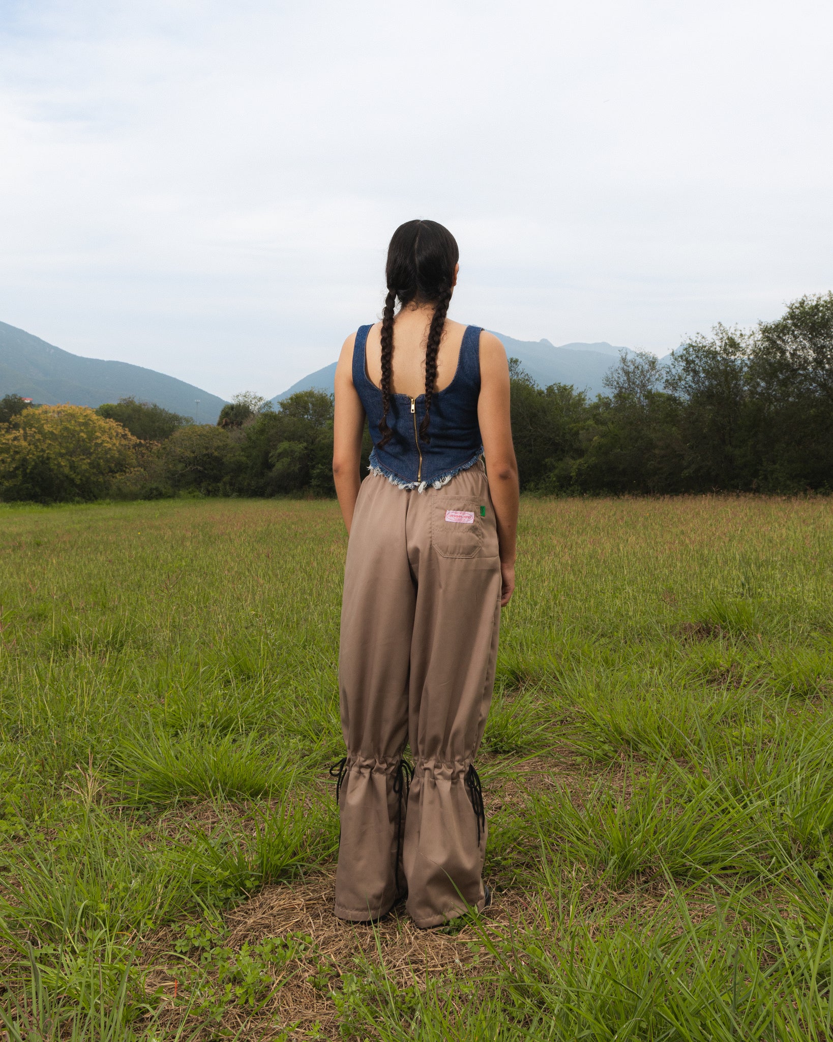 Denim crop top - indigo