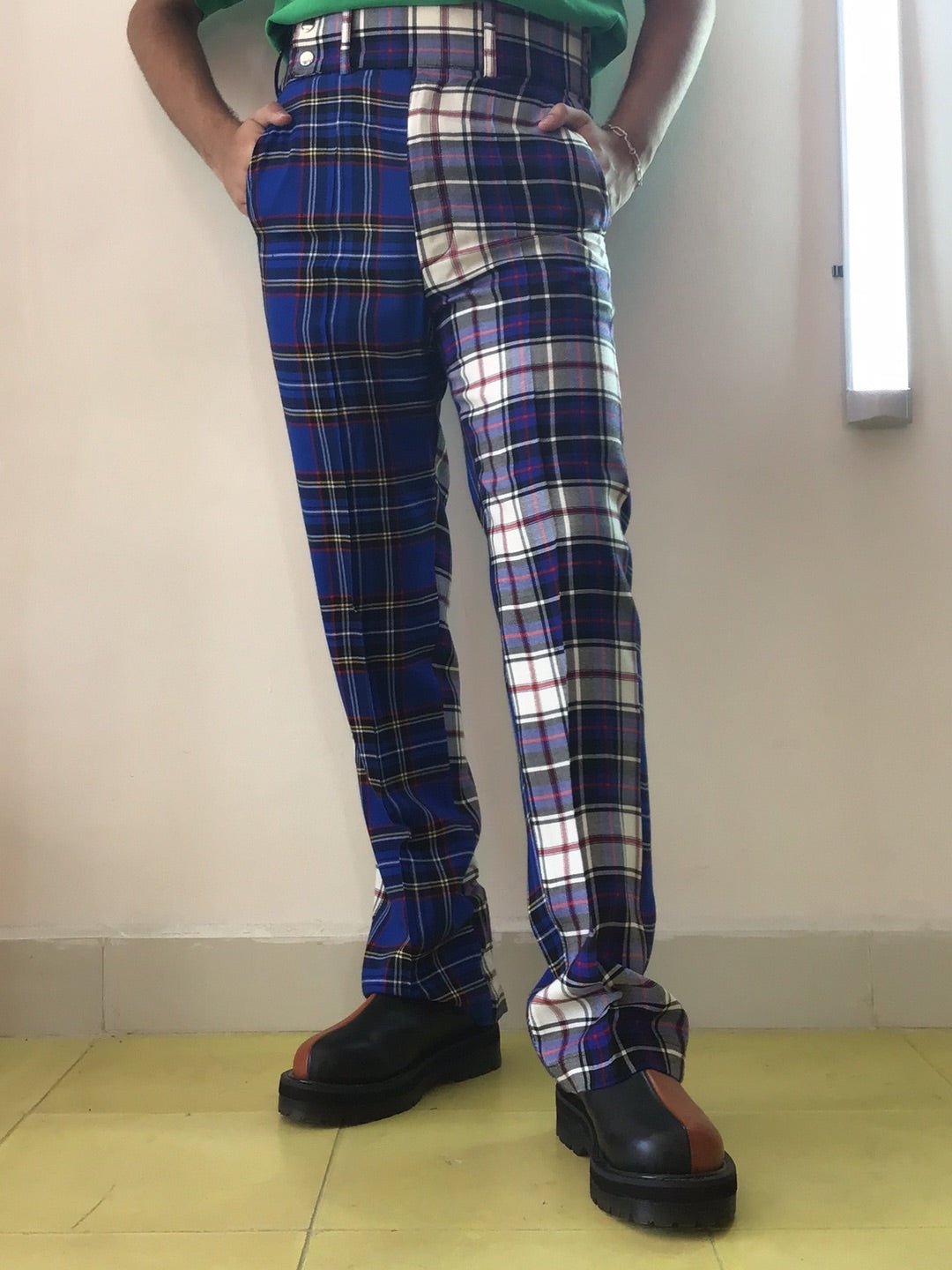 PANTALÓN CUADROS (AZUL BLANCO AMARILLO)