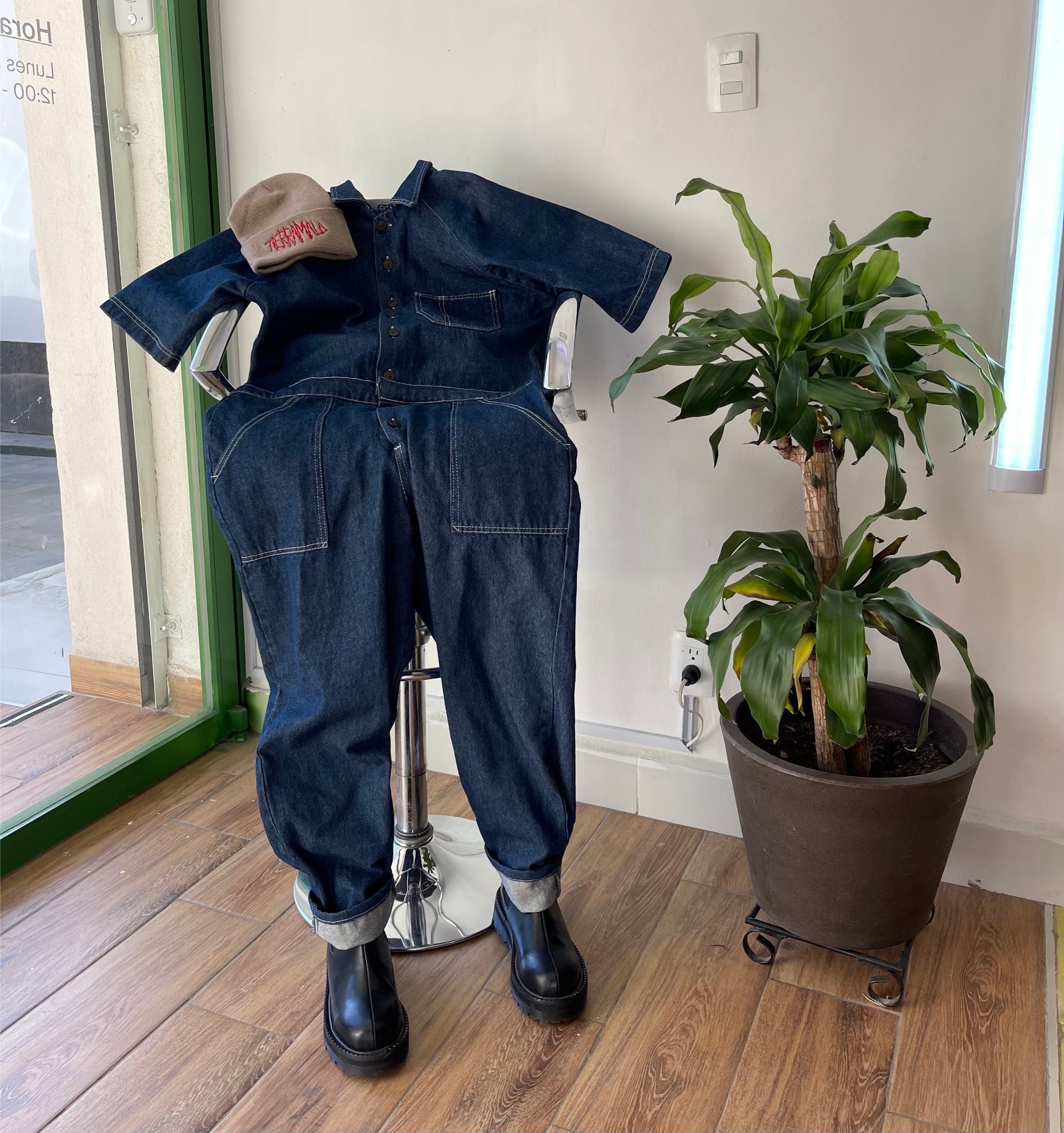 BUTTONED COVERALL DENIM